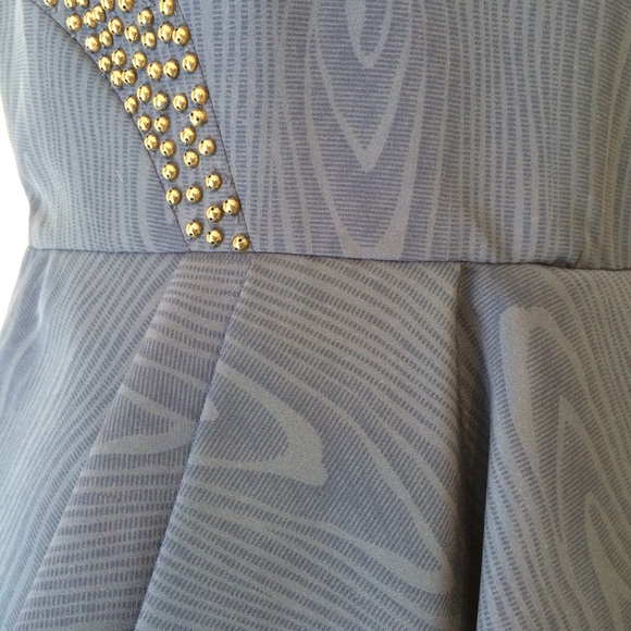 Truest Blue Woodgrain Cocktail Dress M - Picture 5 of 8